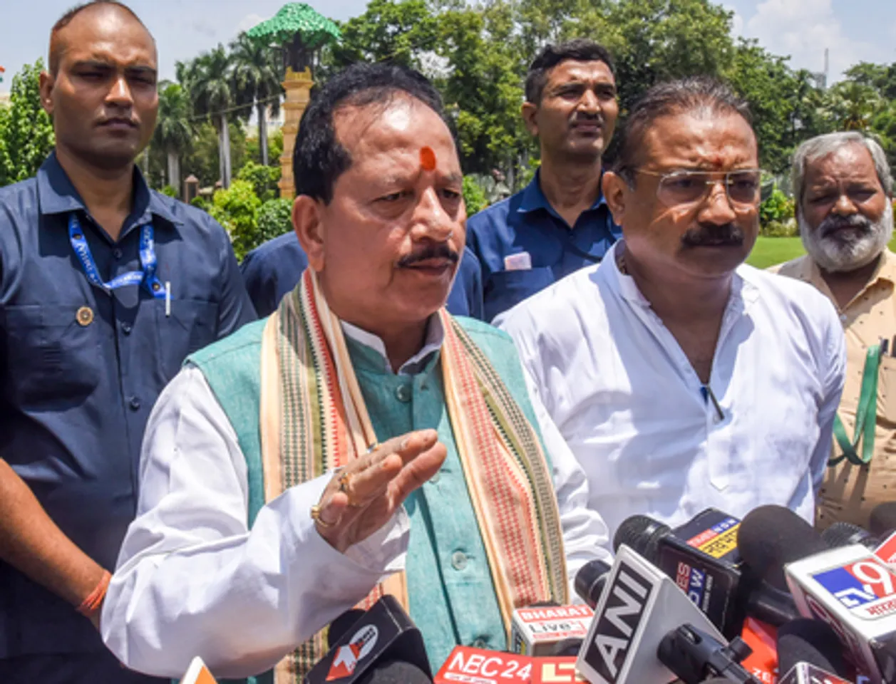 Patna: Vijay Kumar Sinha Addresses media