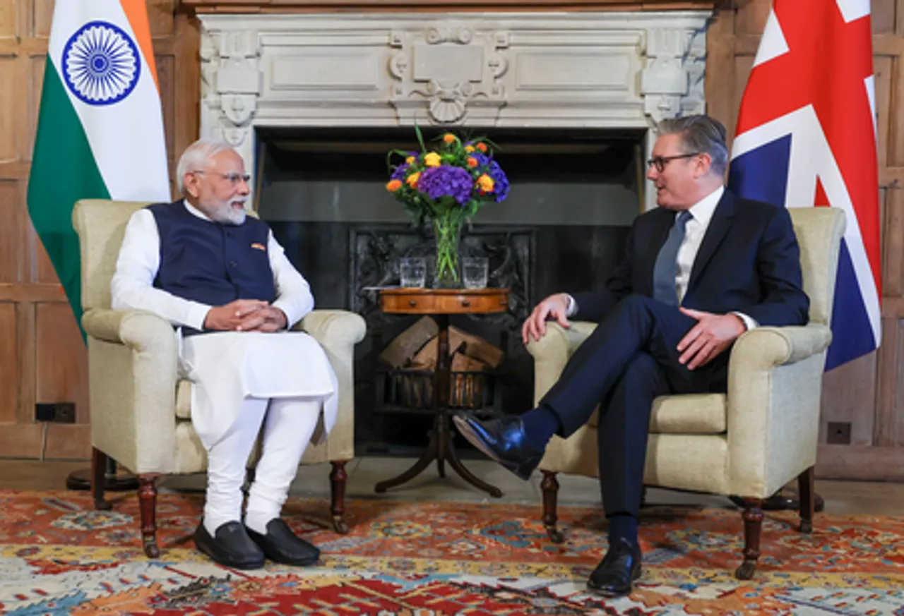 PM Modi Meets UK Prime Minister Keir Starmer at Chequers