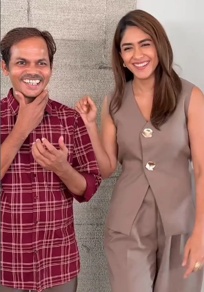 Mrunal Thakur teaches Farah Khan’s cook Dilip viral step of  ‘The Po Po Song’