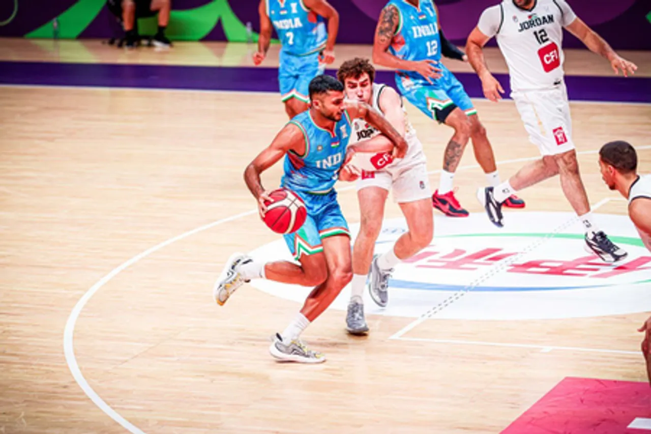 Valiant India push Jordan to the brink in FIBA Asia Cup opener at the King Abdullah Sports City in Jeddah, Saudi Arabia on Tuesday. Photo credit: BFI_Basketball/X