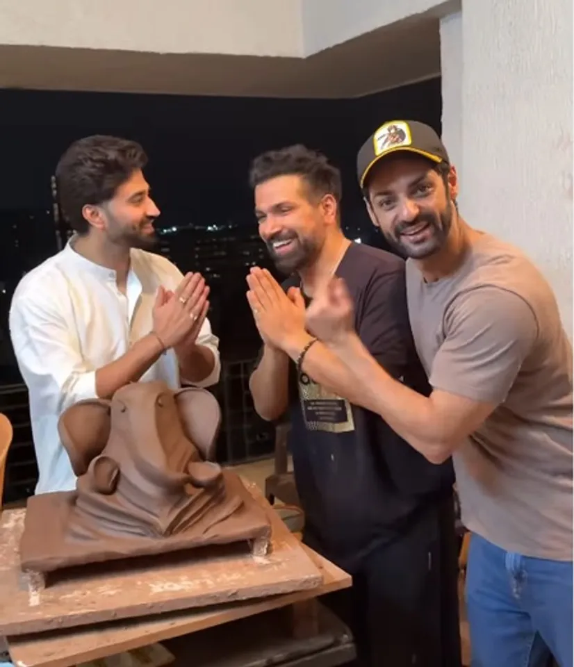 करन वाही ने दोस्तों संग बनाई गणपति मूर्ति, सोशल मीडिया पर किया वीडियो पोस्ट