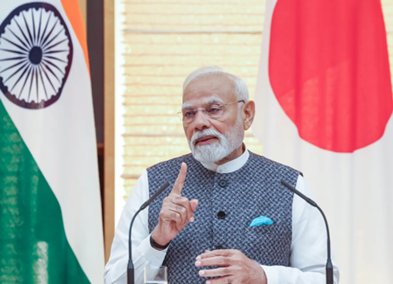 Tokyo: PM Narendra Modi speaks during the joint press statements