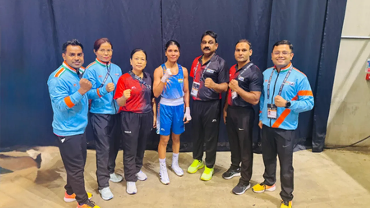 Nikhat Zareen begins campaign with dominant win in World Boxing Championships in Liverpool, United Kingdom, on Saturday. Photo credit: BFI