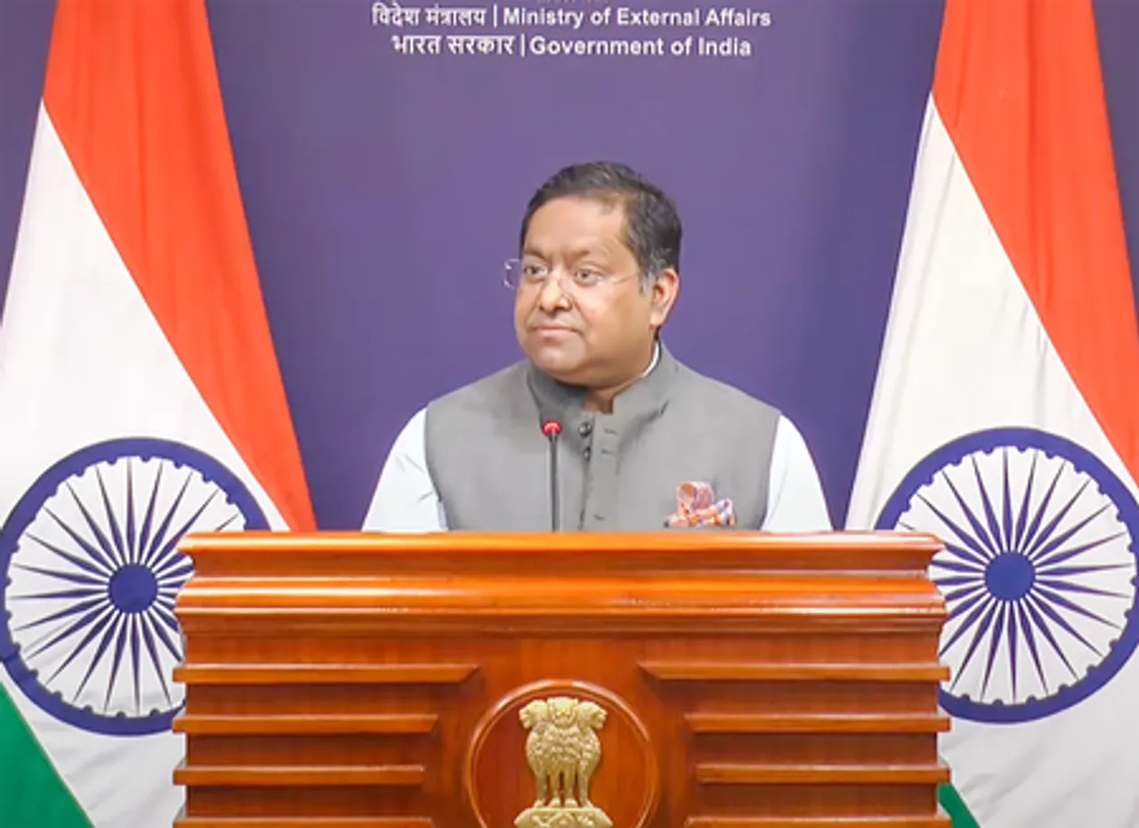 New Delhi: Randhir Jaiswal holds weekly media briefing