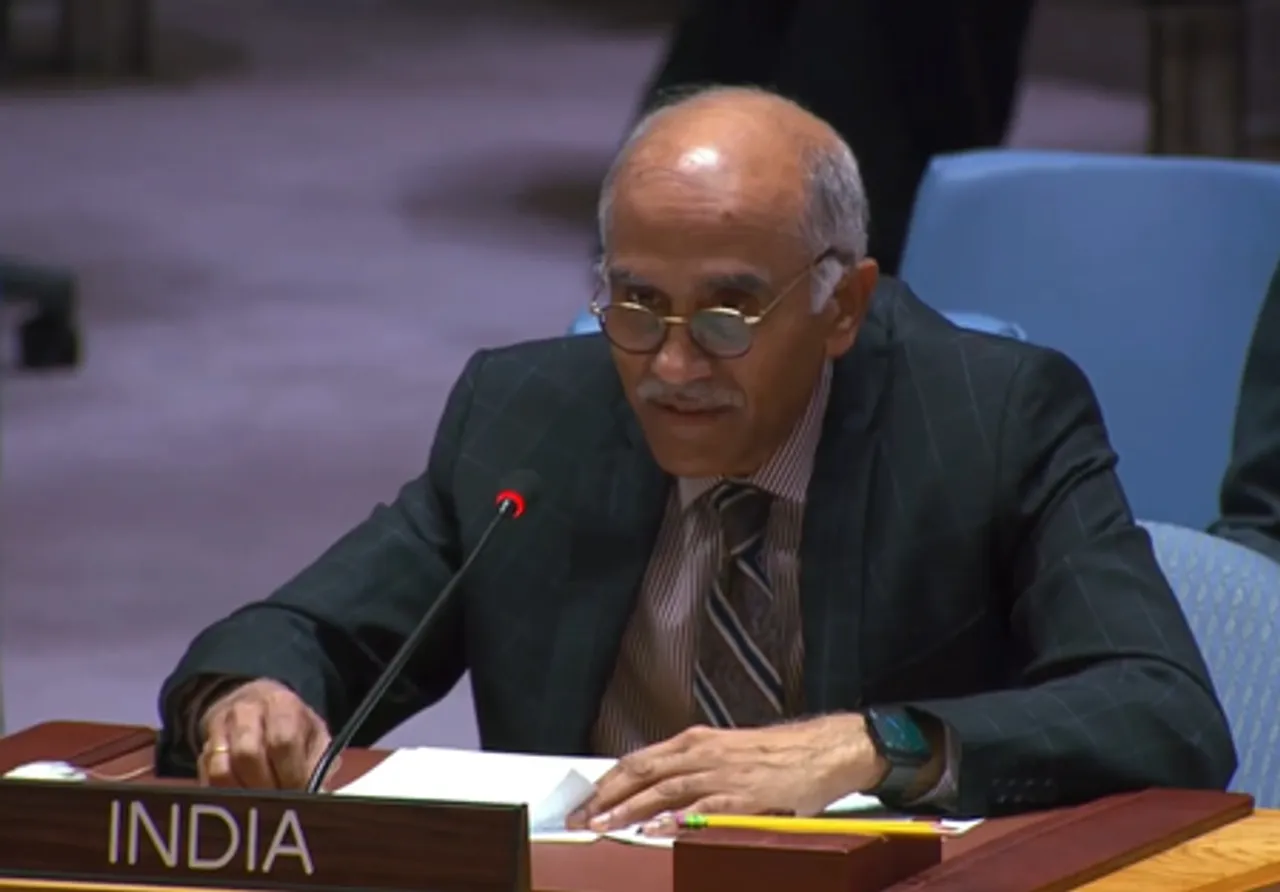 India’s Permanent Representative P Harish speaks at the United Nations Security Council on Friday, November 15, 2025. (Photo Source: UN)