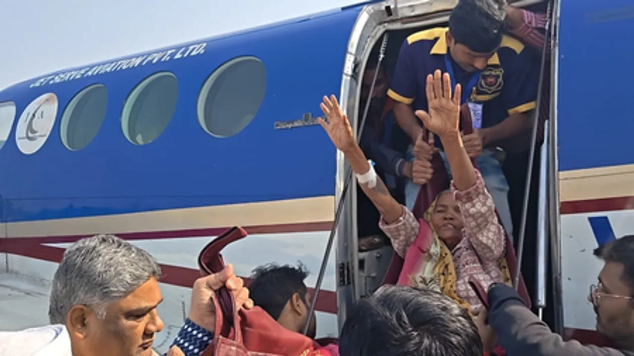 खंडवा में मरीज के लिए पहली बार इस्तेमाल हुई एयरलिफ्ट, इलाज के लिए भेजी गई इंदौर