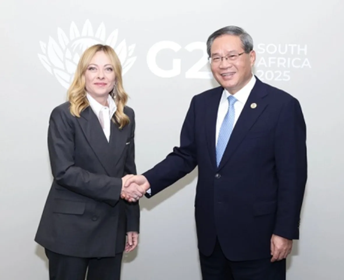 ली छ्यांग ने इतालवी प्रधानमंत्री जियोर्जिया मेलोनी से मुलाकात की