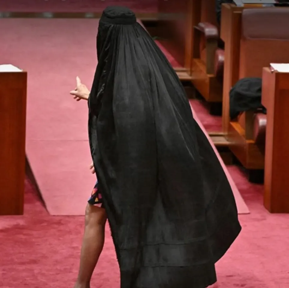 senator in burqa