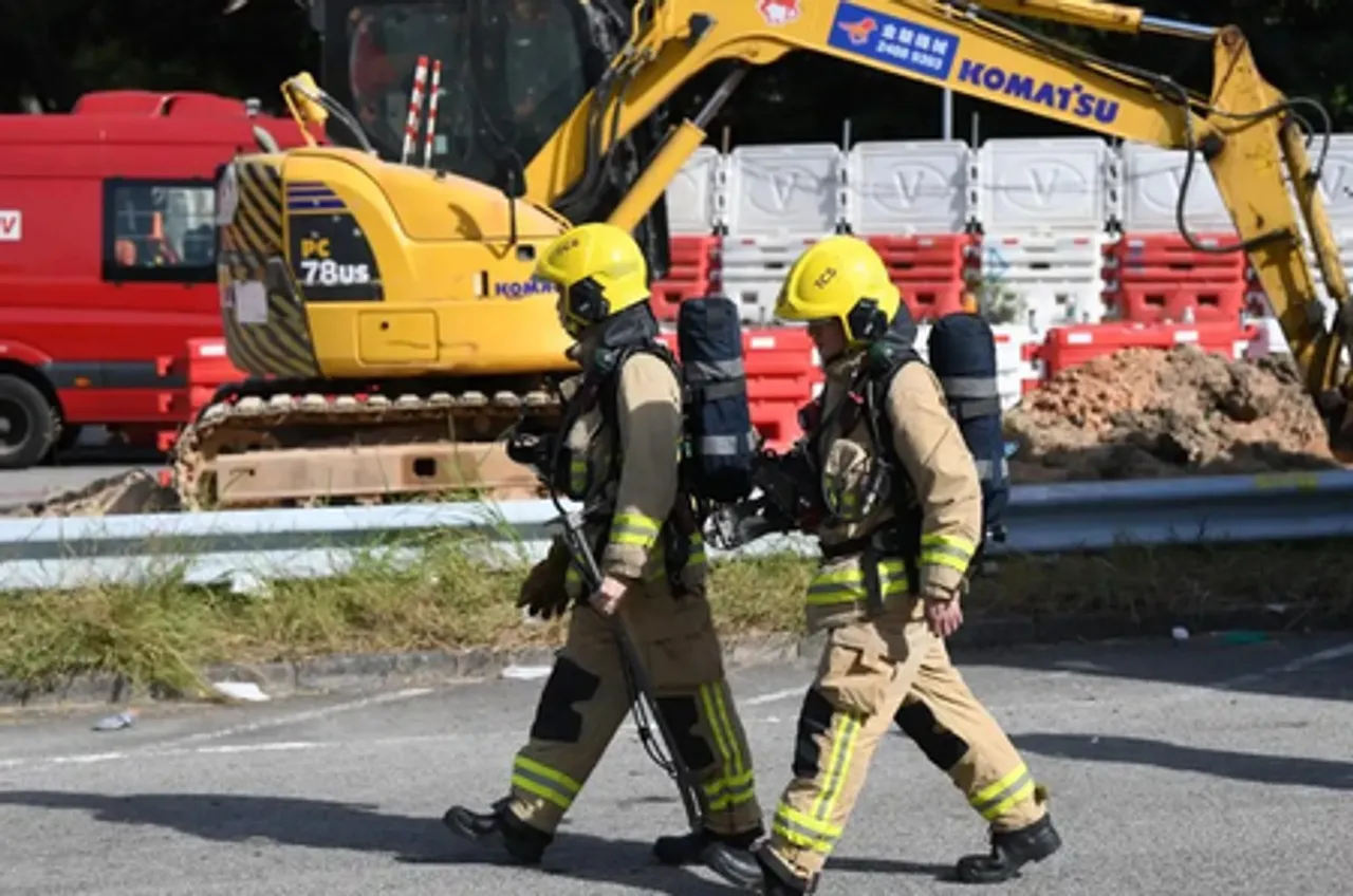 हांगकांग के ताईपो में आग के बाद बचाव और राहत कार्य जारी
