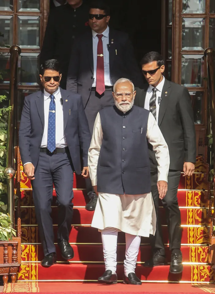New Delhi: PM Modi and Russian President Putin at Hyderabad House