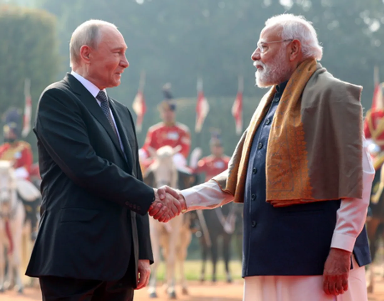 New Delhi: Russian President Putin being accorded ceremonial welcome