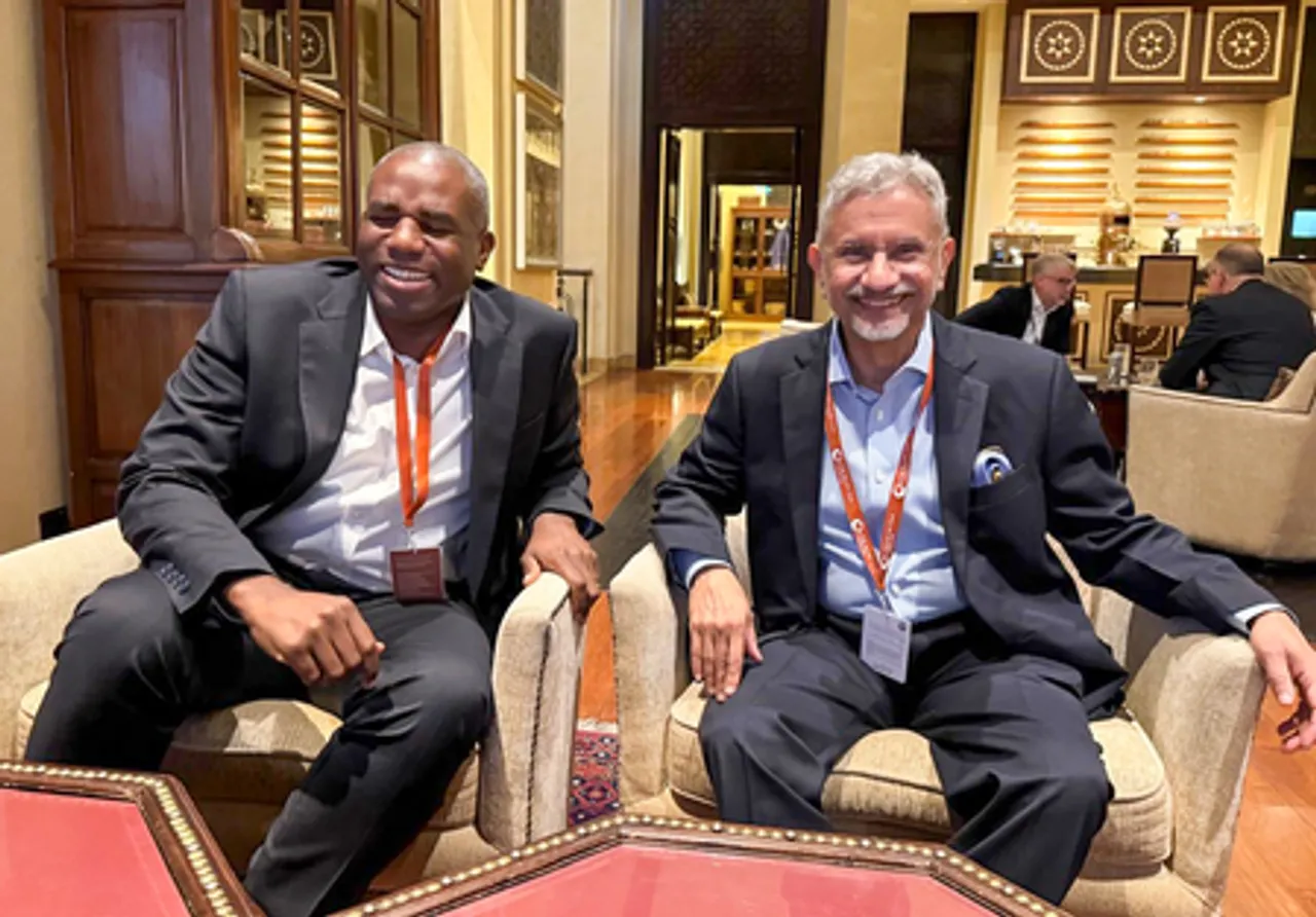 Jaishankar meets UK Deputy Prime Minister David Lammy at Sir Bani Yas Forum