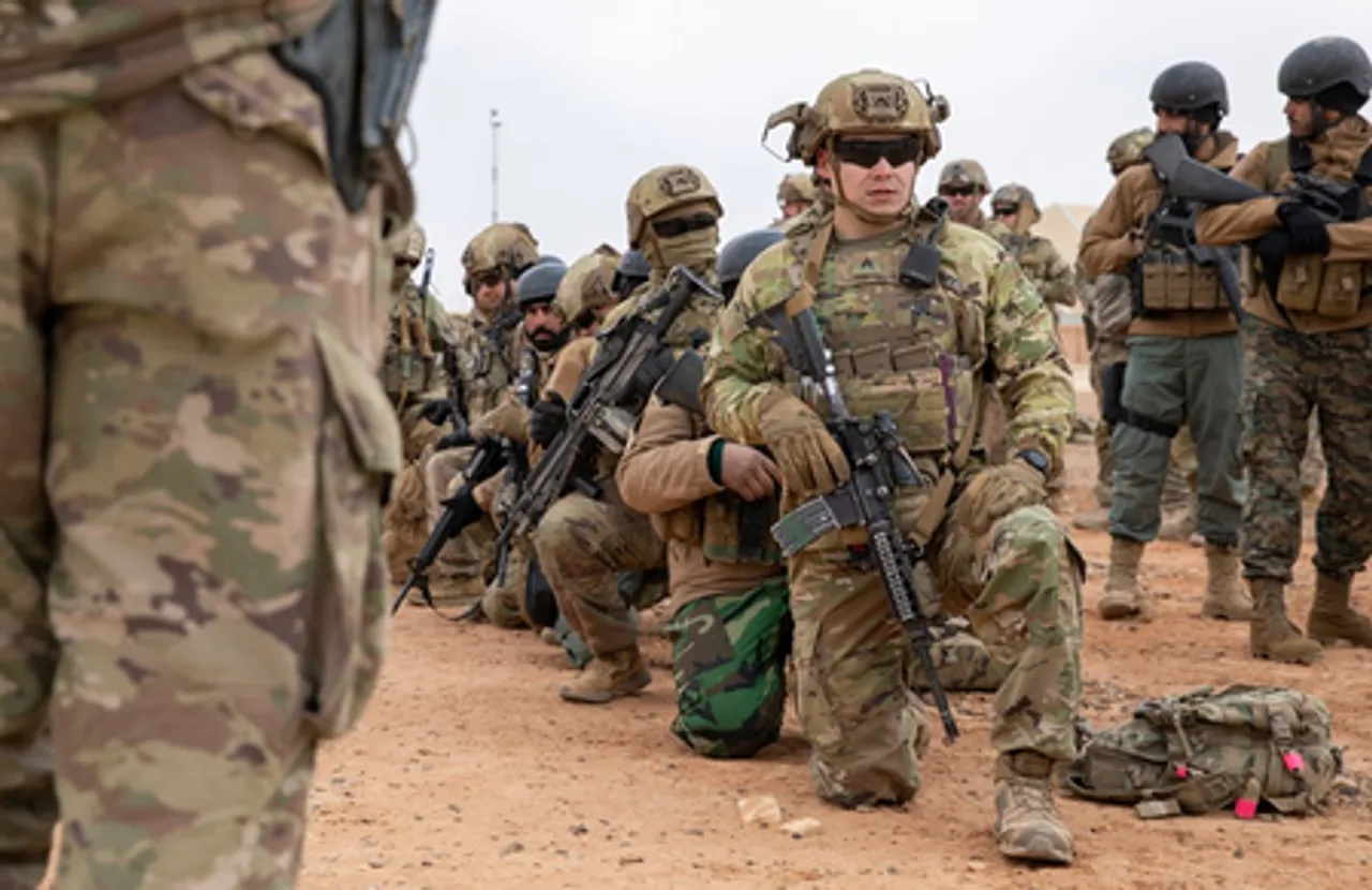 US troops in Syria participating alongside Syrian forces in Operation Inherent Resolve against the Islamic State seen during a joint operation in February, 2025. (File Photo: US Army)