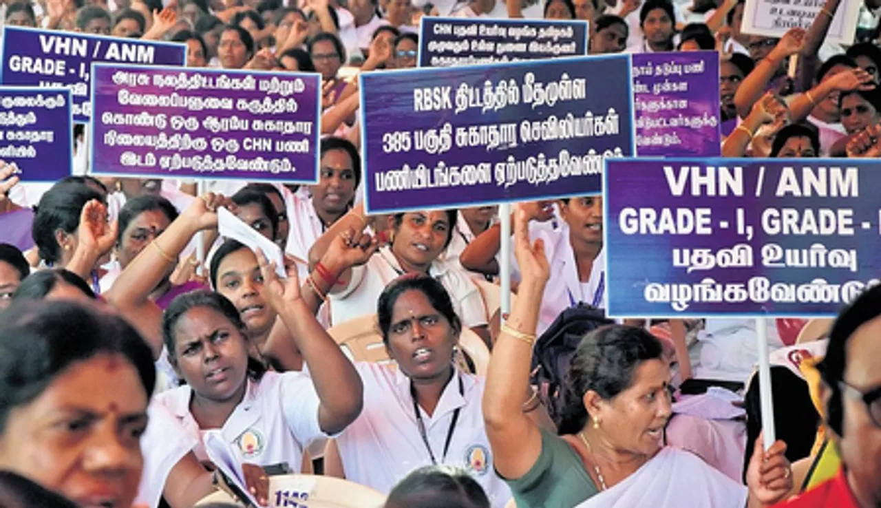 TN contract nurses' strike enters fifth day, Health Minister offers assurances on regularisation, benefits
