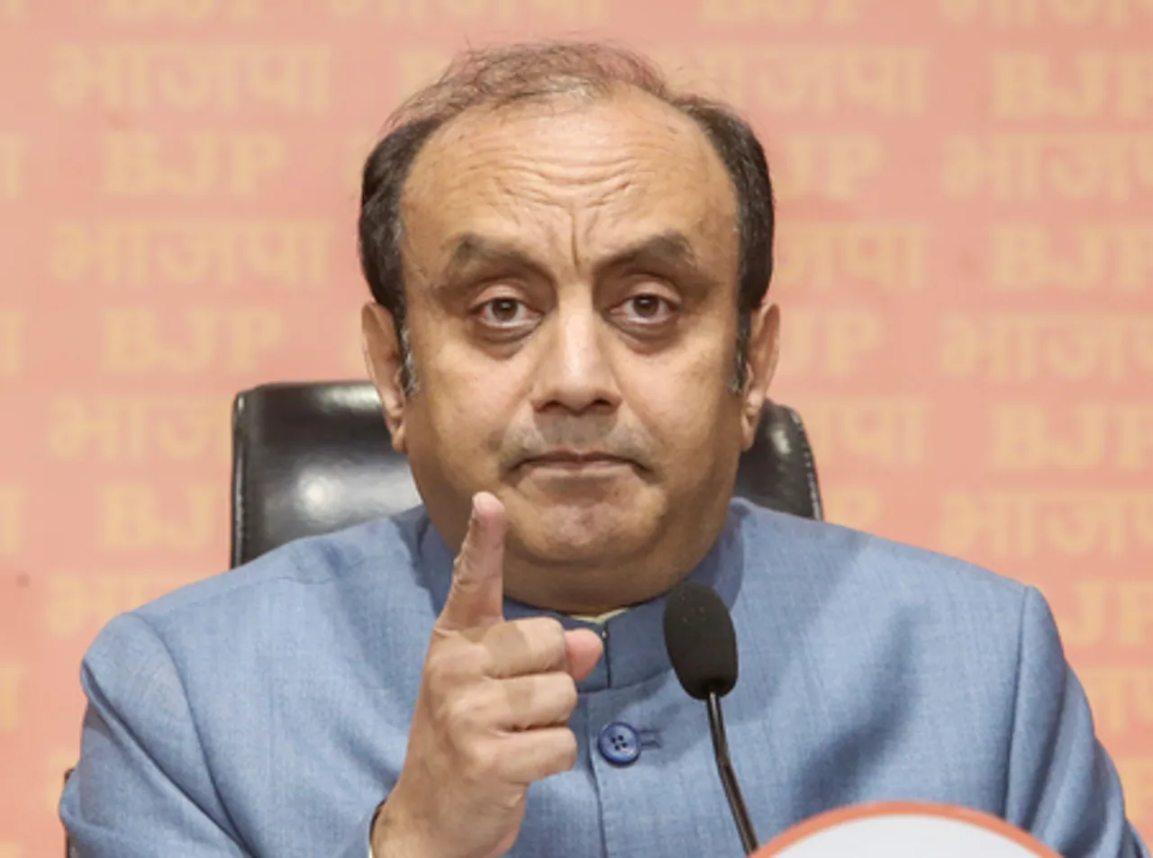New Delhi: Sudhanshu Trivedi addresses a press conference