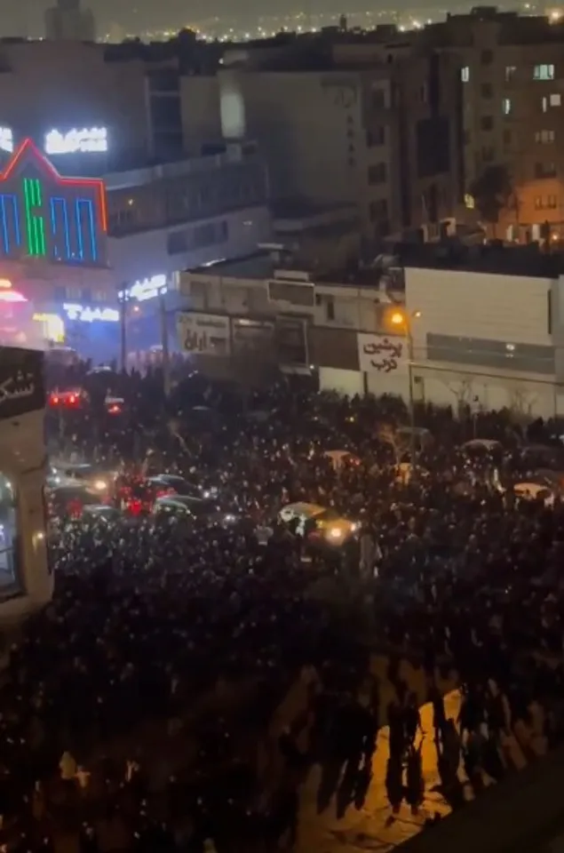iran protesters on streets