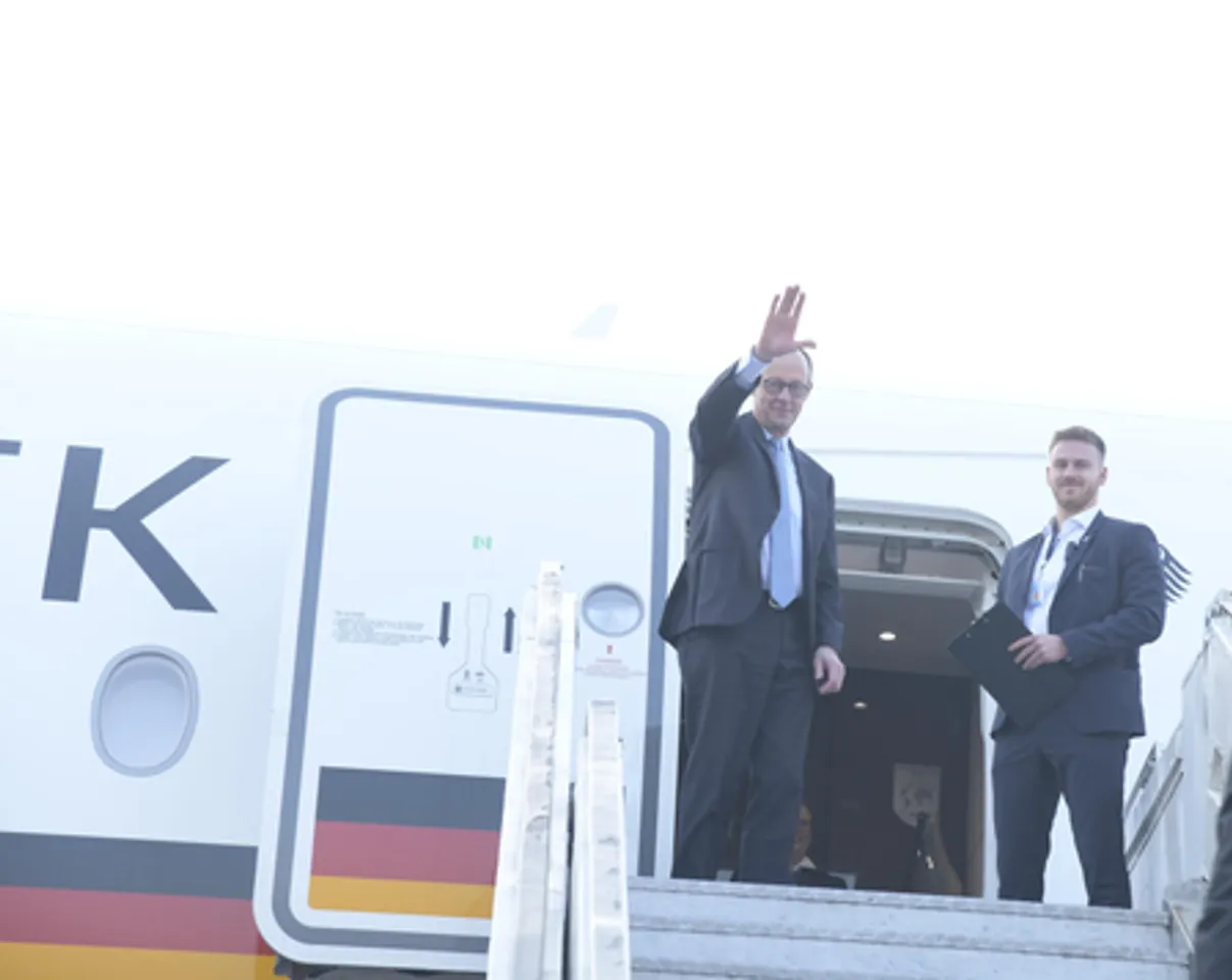 German Chancellor Friedrich Merz departs for Germany after concluding visit to India