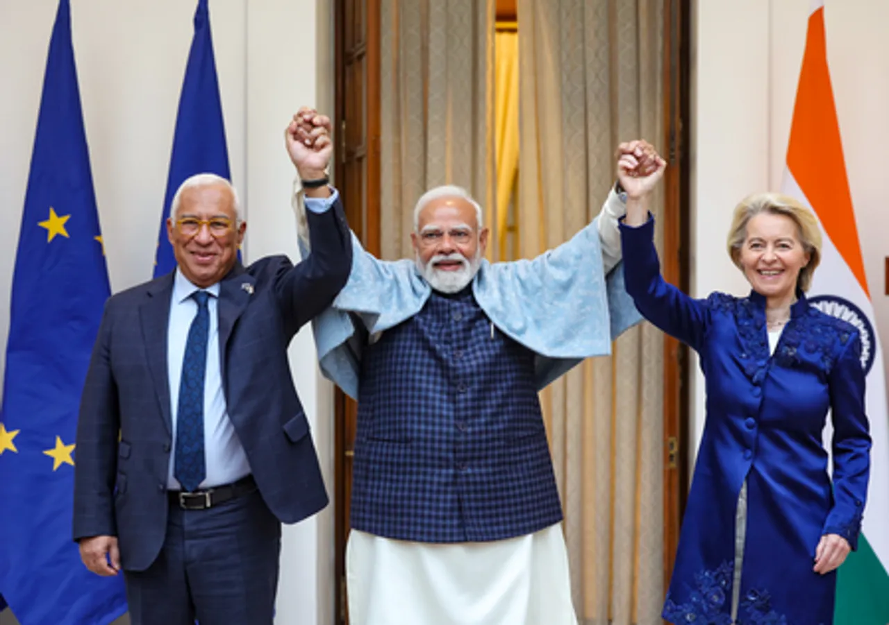 New Delhi: PM Modi Meets EU Leaders at Hyderabad House