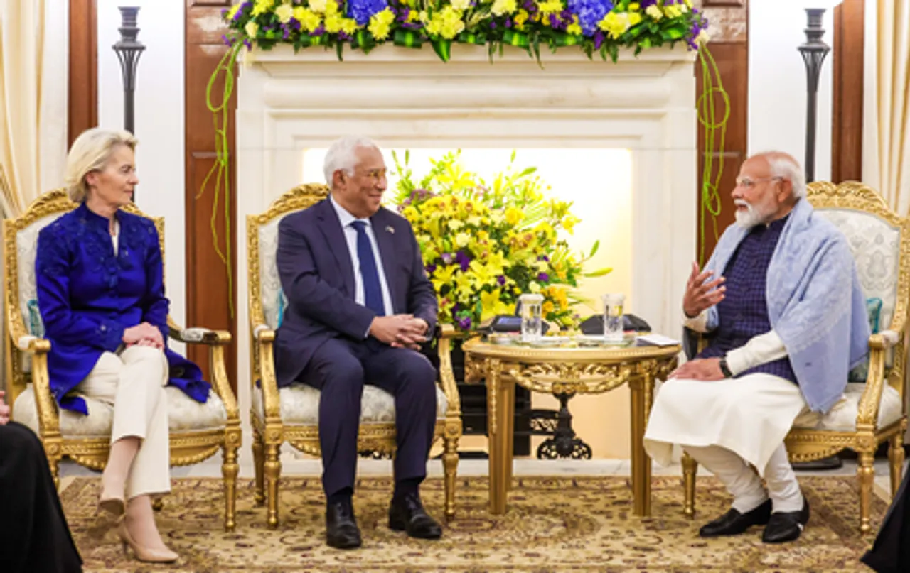 New Delhi: PM Modi Meets EU Leaders at Hyderabad House