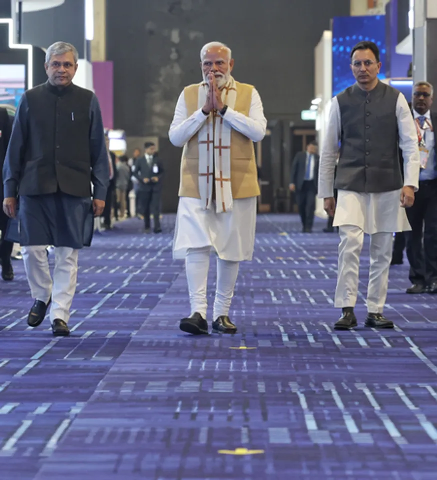 New Delhi: PM Modi walks through exhibition at India AI Impact Expo 2026