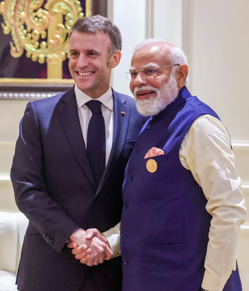 New Delhi: French President Emmanuel Macron meets PM Narendra Modi