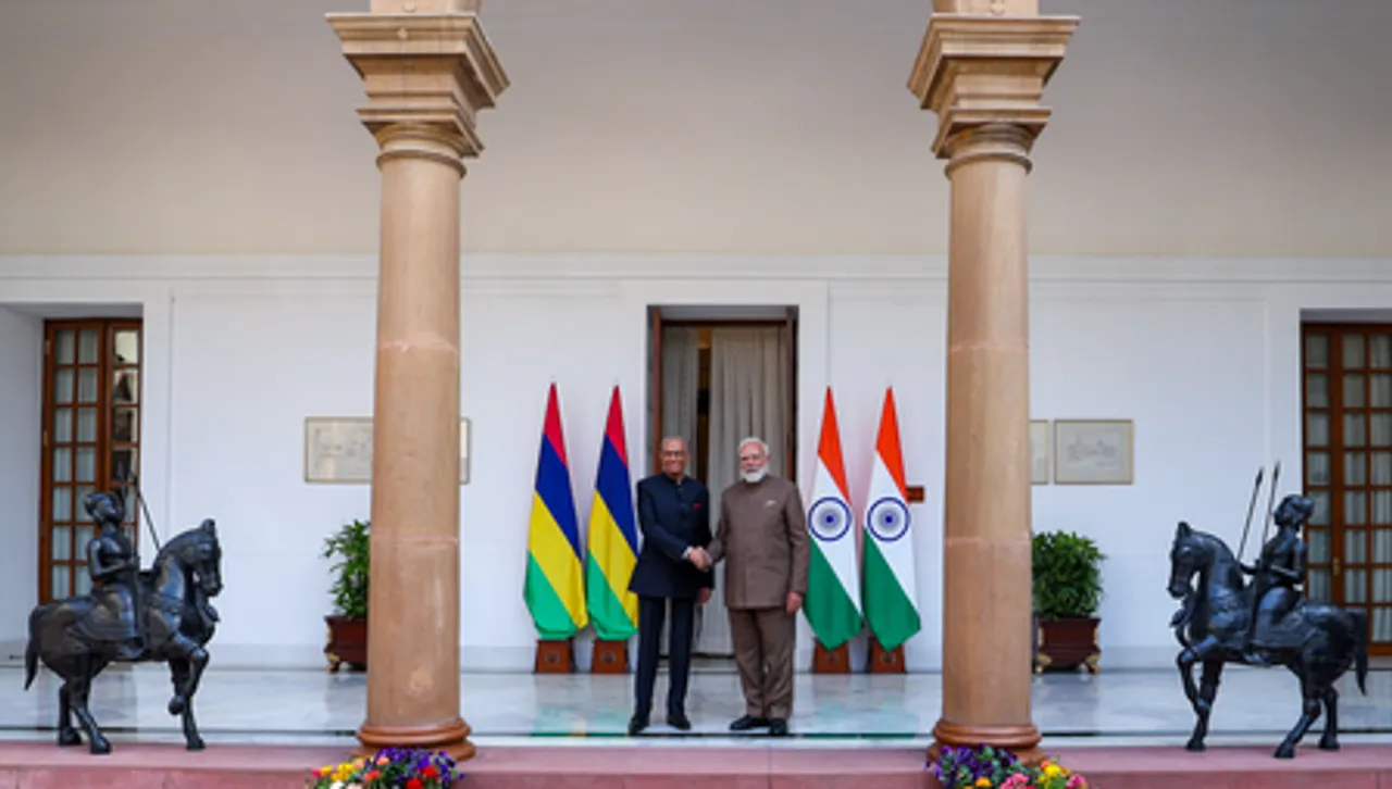 New Delhi: Prime Minister of Mauritius Navinchandra Ramgoolam meets PM Modi