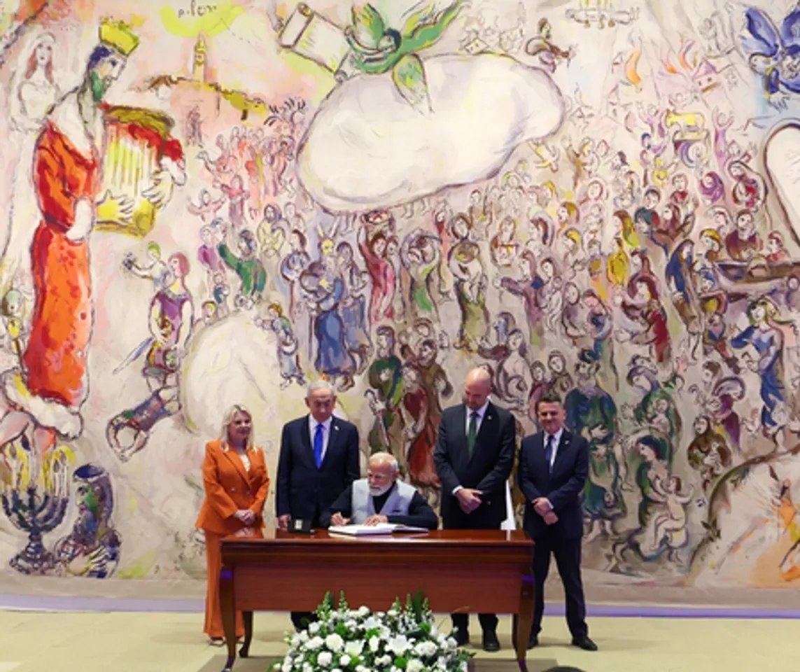 Jerusalem: Prime Minister Narendra Modi at the Knesset, the Israeli parliament