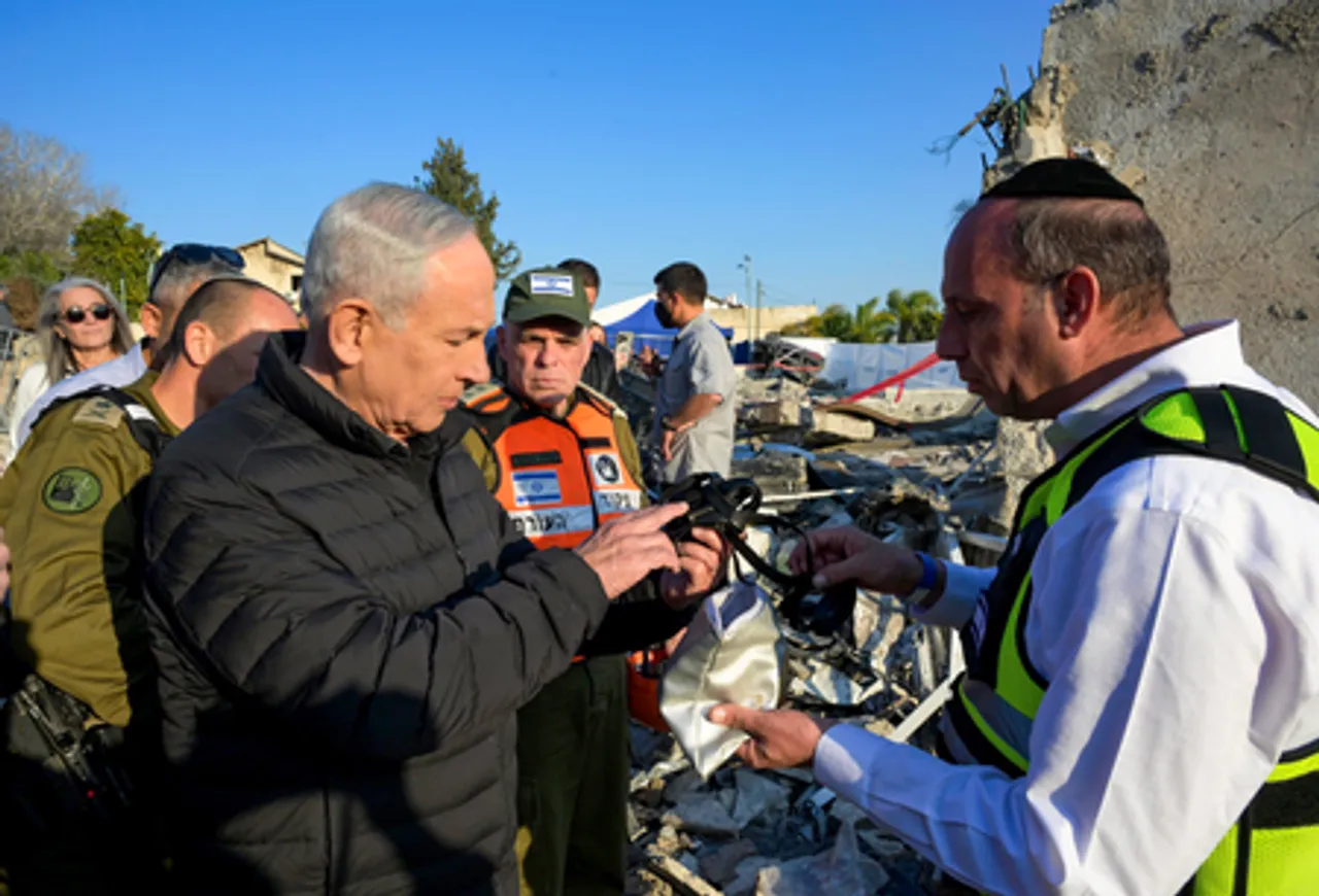 Jerusalem: Netanyahu Visits Site of Iranian Missile Strike