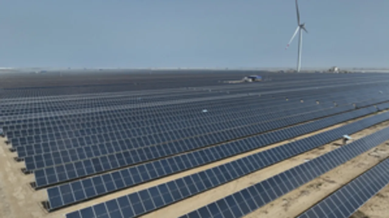 Kutch : An aerial view of the RE plant the 30 GW Khavda Renewable Energy Park
