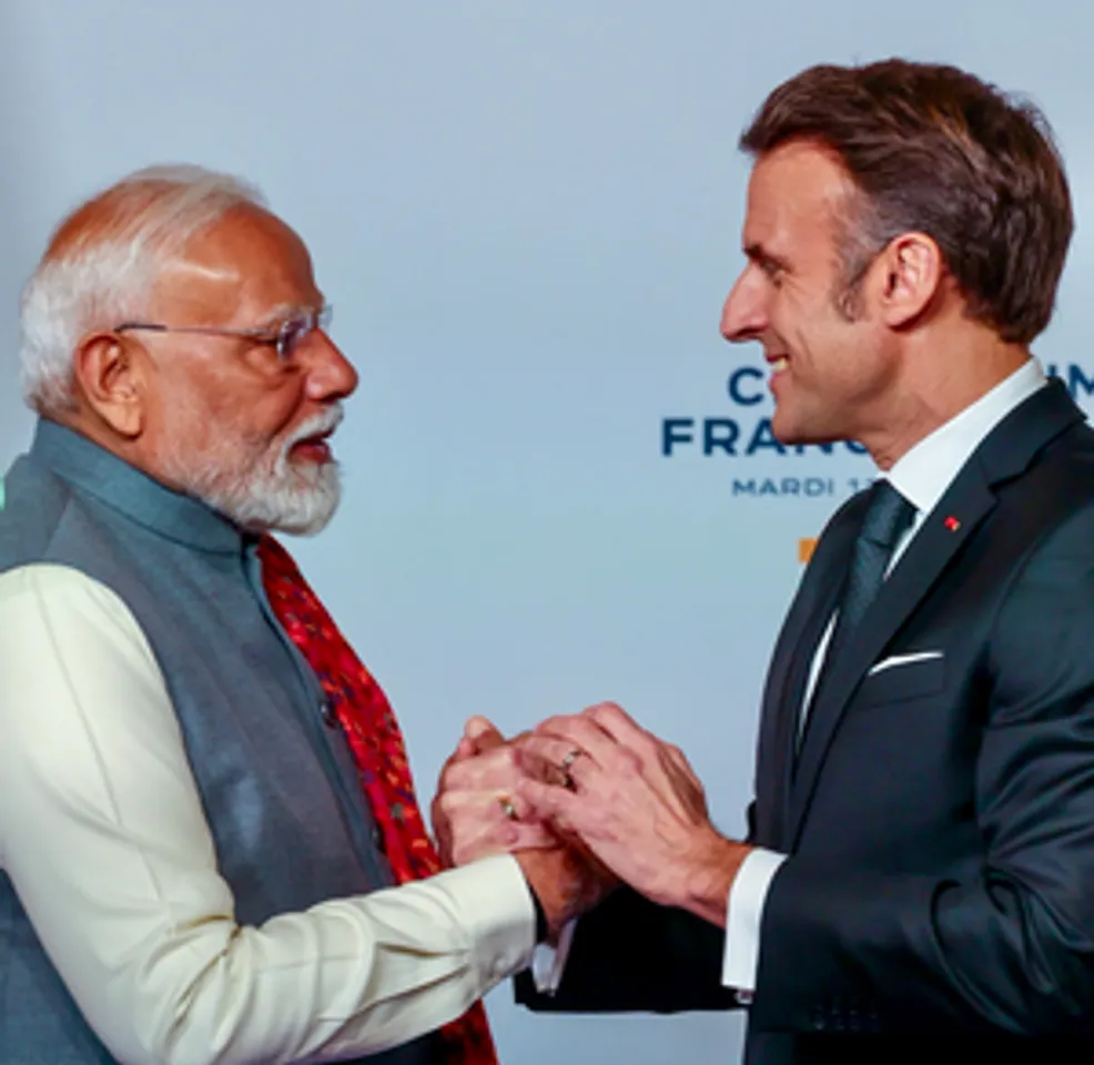Paris: Paris: Prime Minister Narendra Modi with President of France Emmanuel Macron at the 14th France CEO Forum