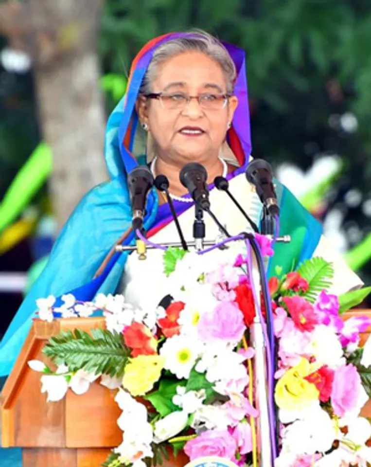Bangladesh : A file picture of Bangladesh Prime Minister Sheikh Hasina who resigned from her position