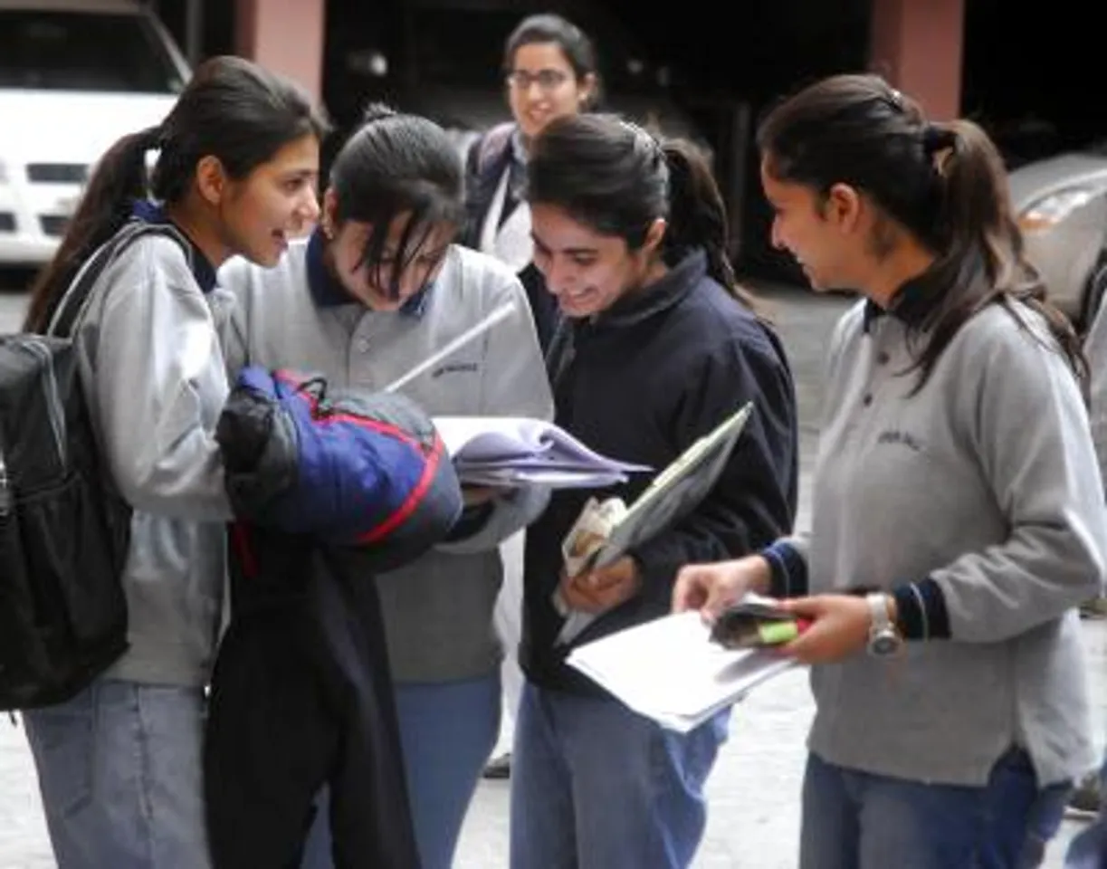 (010314) Amritsar: Students at an exam centre