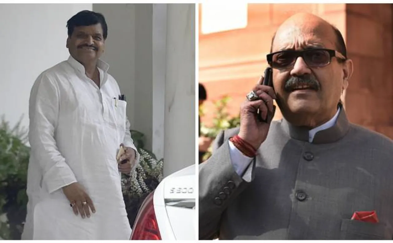 यूपी में गठबंधन की अटकलों के बीच शिवपाल से मिले अमर सिंह