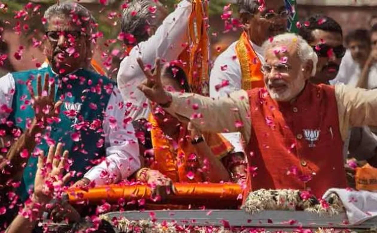 विधानसभा चुनाव परिणाम 2017:यूपी में बीजेपी को दो तिहाई बहुमत, मणिपुर, गोवा में कांग्रेस बनी सबसे बड़ी पार्टी