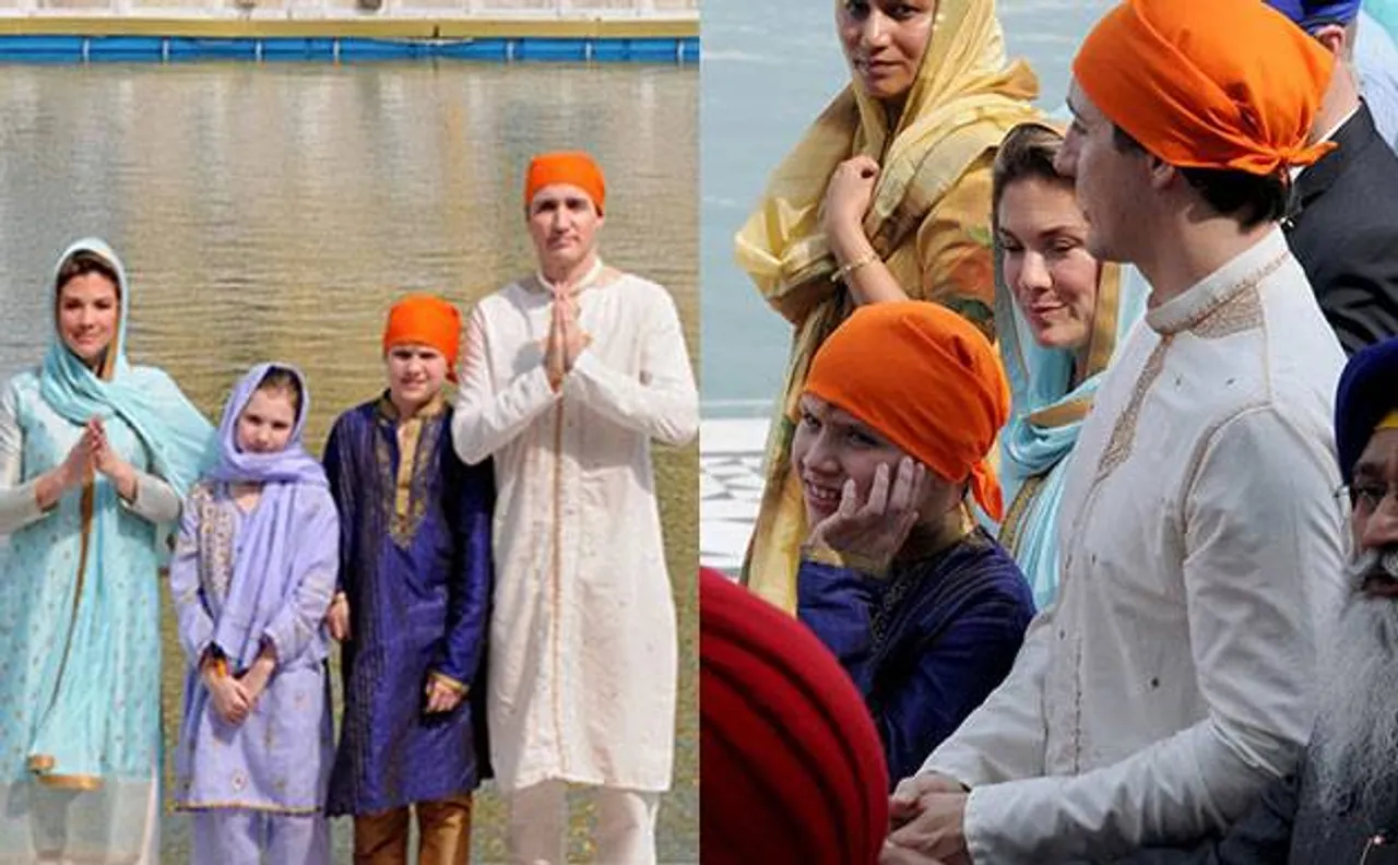 PHOTOS: कनाडा के PM जस्टिन ट्रूडो ने स्वर्ण मंदिर में परिवार संग टेका मत्था