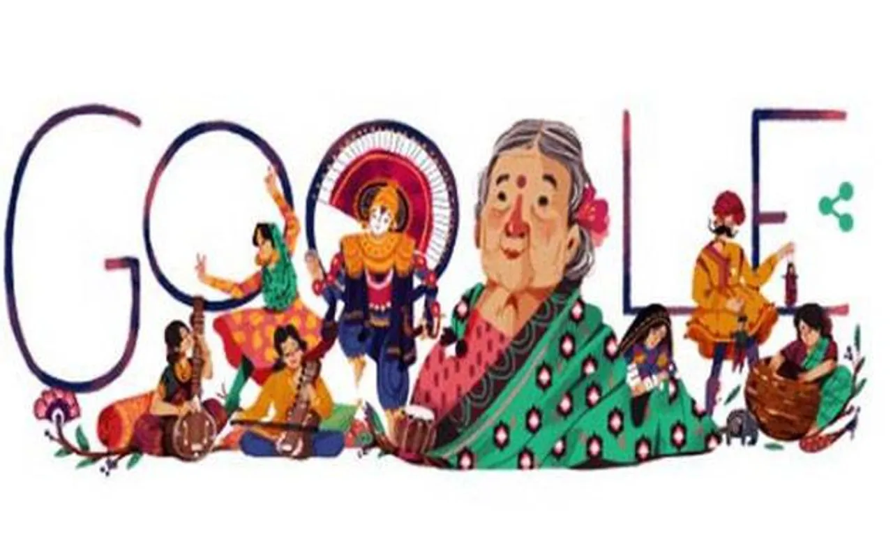 स्वतंत्रता सेनानी कमलादेवी चट्टोपाध्याय की 115वीं जयंती पर गूगल ने बनाया शानदार डूडल