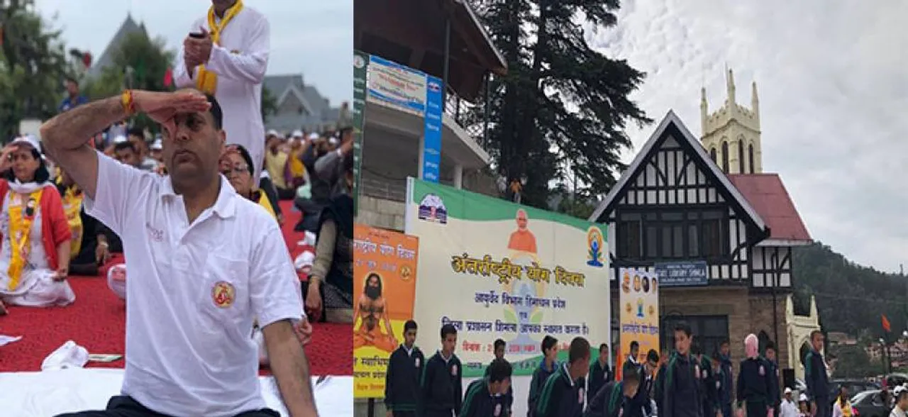 हिमाचल के राज्यपाल, मुख्यमंत्री ने स्कूली बच्चों के साथ किया योग
