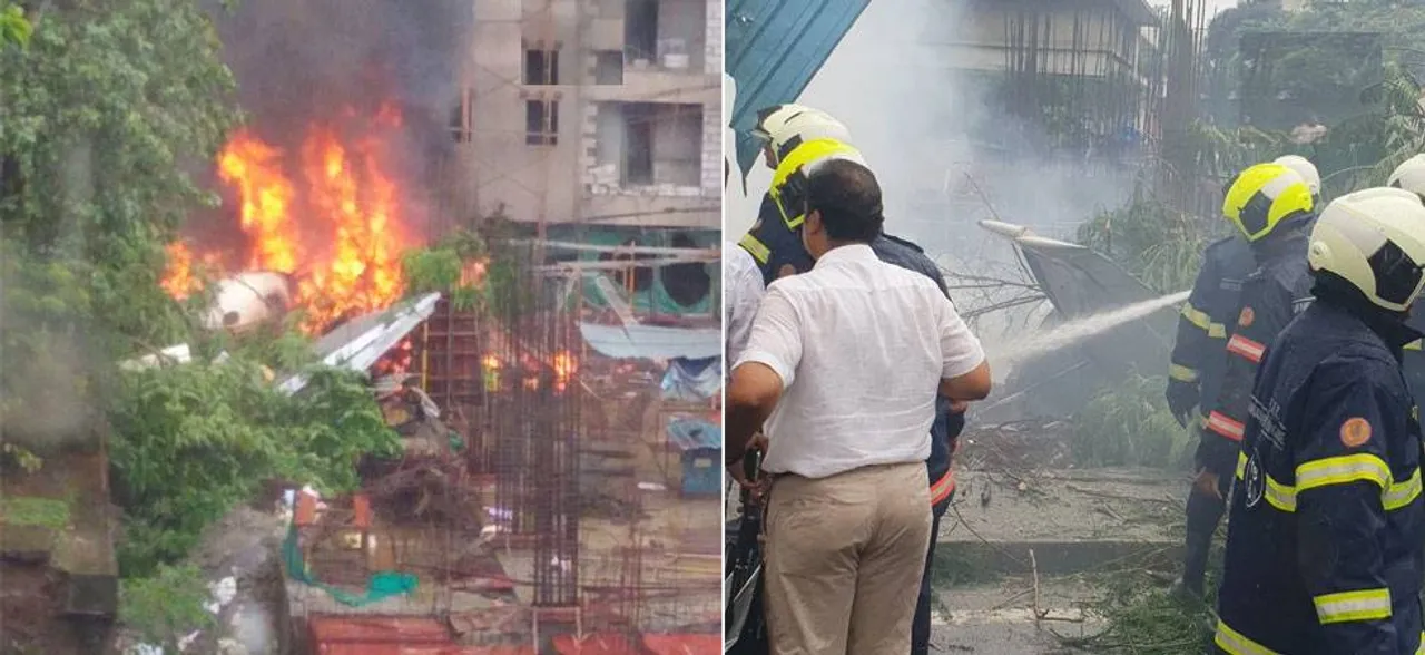 मुंबई में मौत की उड़ान, चार्टर्ड प्लेन क्रैश में 5 लोगों की मौत, CM फडणवीस ने लिया घटना का जायजा