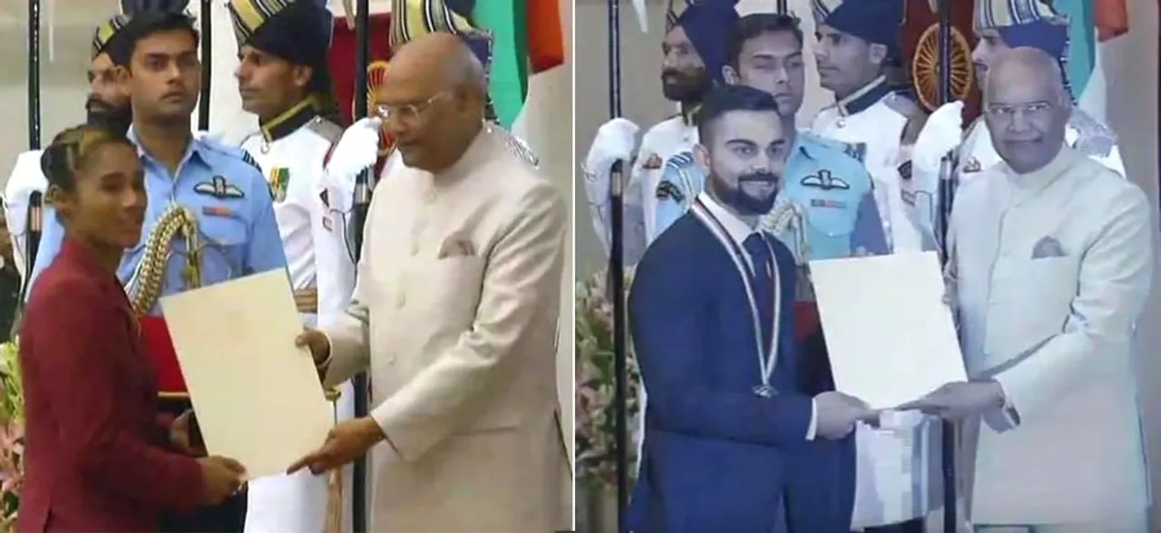 राष्ट्रपति कोविंद ने विराट कोहली को राजीव गांधी खेल रत्न पुरस्कार से किया सम्मानित