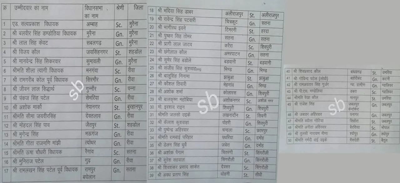 मध्‍य प्रदेश : विधानसभा चुनाव के लिए बसपा ने इन चेहरों पर लगाया दांव