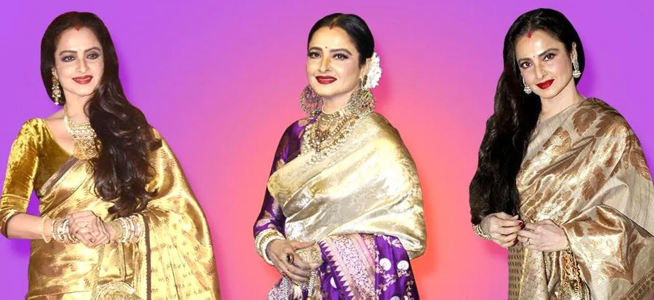 'एवरग्रीन ब्यूटी' रेखा के ये स्टाइल कॉपी कर आप भी लूट सकती हैं पार्टी की महफिल