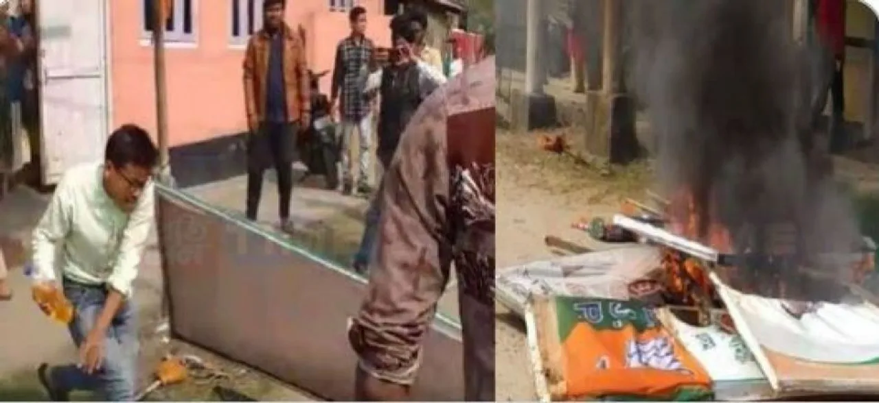 असम: NRC के विरोध में बीजेपी दफ्तर में तोड़फोड़, हिरासत में कई लोग