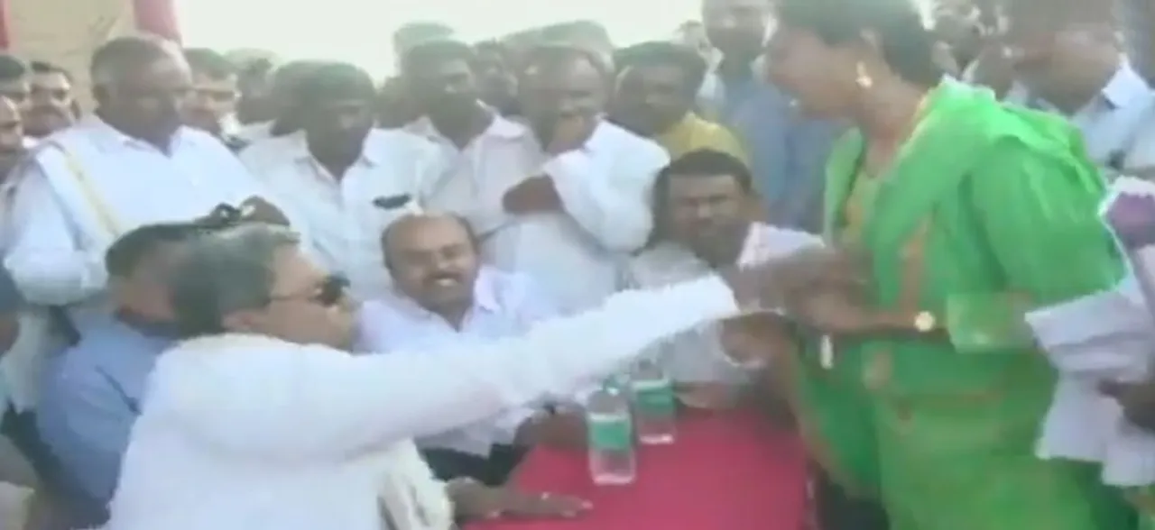 कांग्रेस नेता सिद्धारमैया ने महिला के साथ की अभद्रता, गरमाई सियासत, देखें वायरल वीडियो