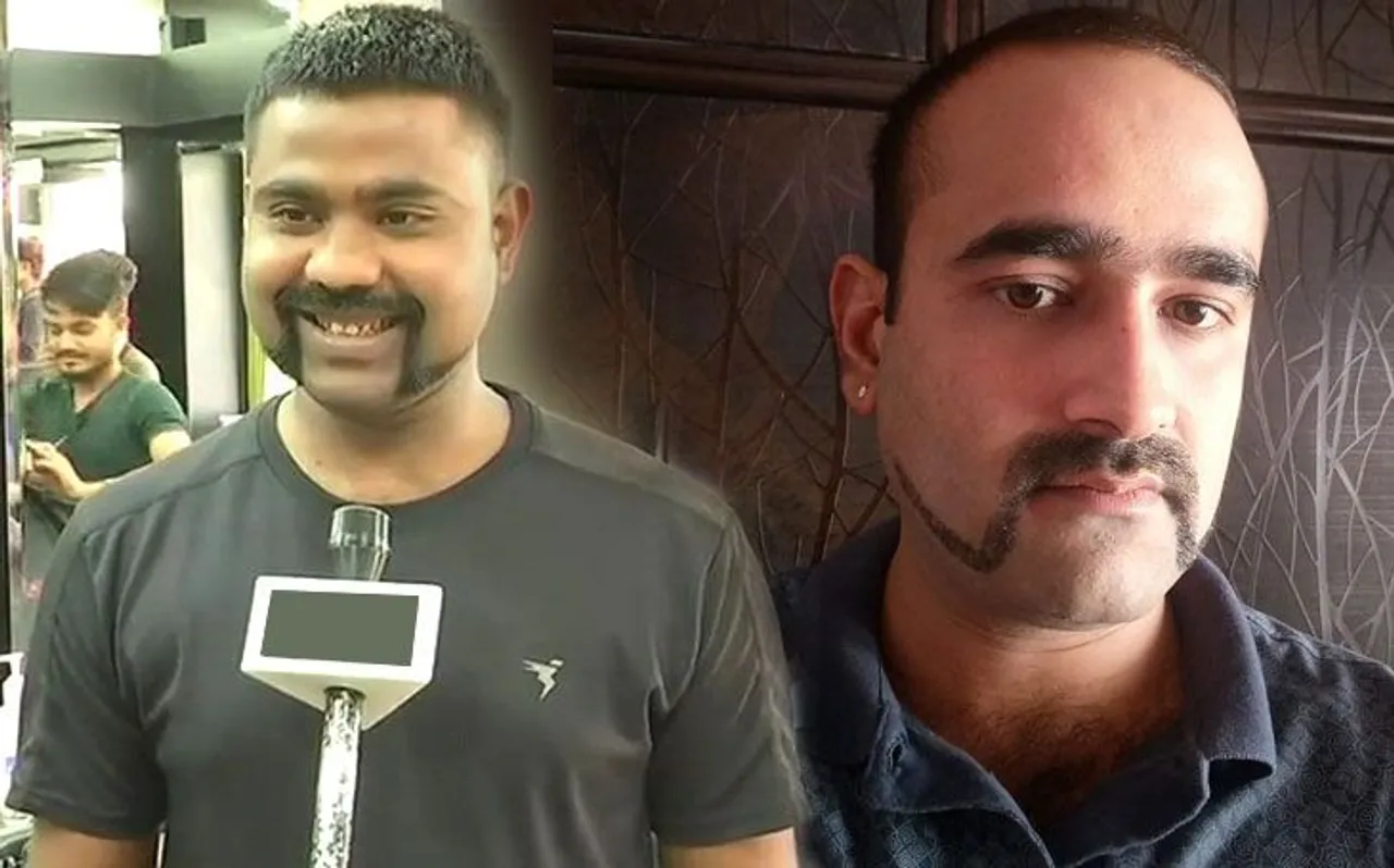 विंग कमांडर अभिनंदन की तरह मूंछ रखने लगे हैं देश के युवा, इंटरनेट पर वायरल होने लगी तस्वीरें