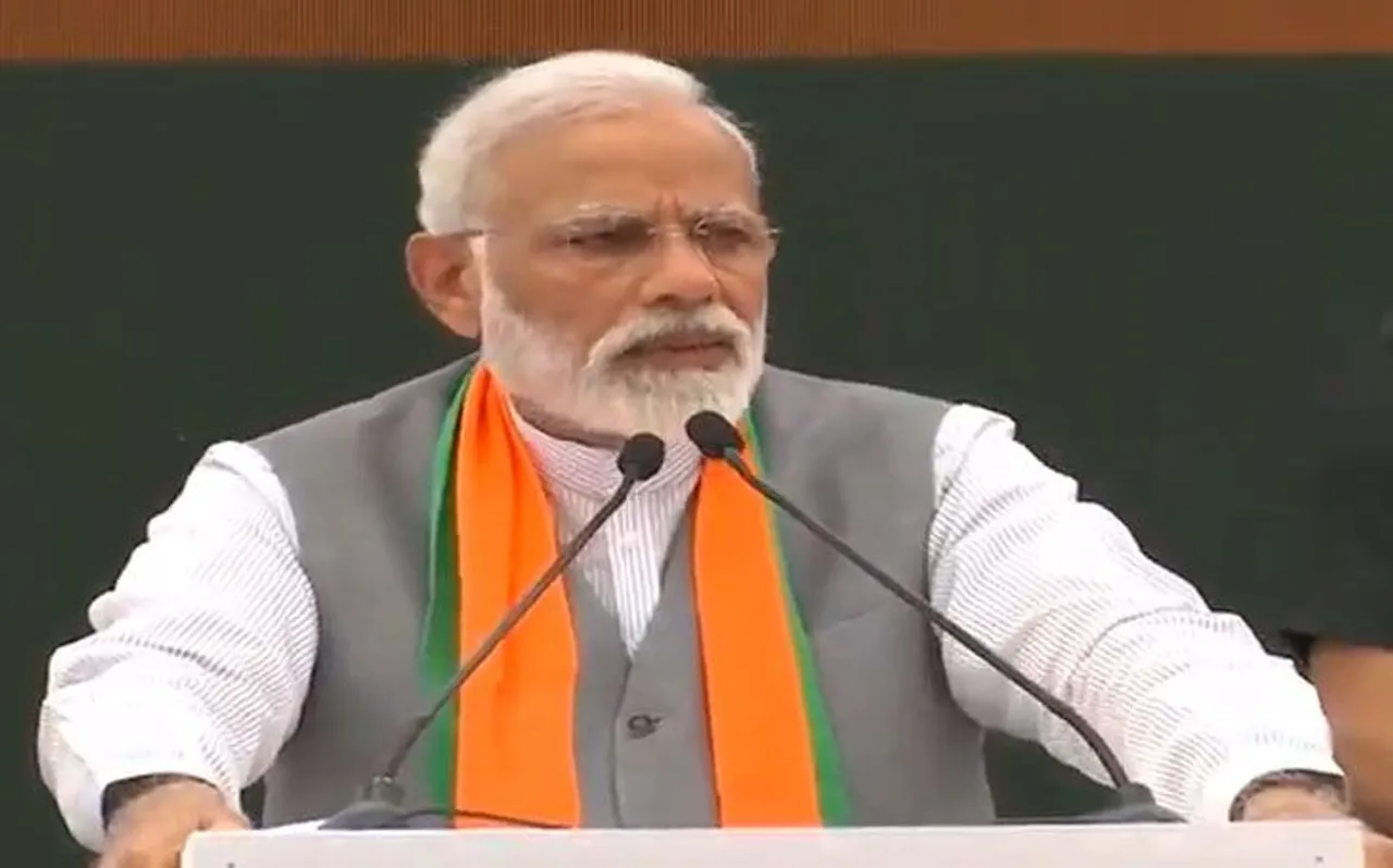 Loksabha Election 2019 : संकल्प पत्र जारी कर बोले PM मोदी- गांव, गरीब और किसान हमारे केंद्र में