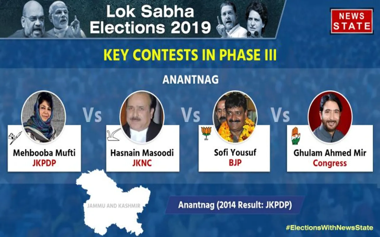 Anantnag Election Result 2019 Live Updates: तीसरे स्थान पर महबूबा मुफ्ती