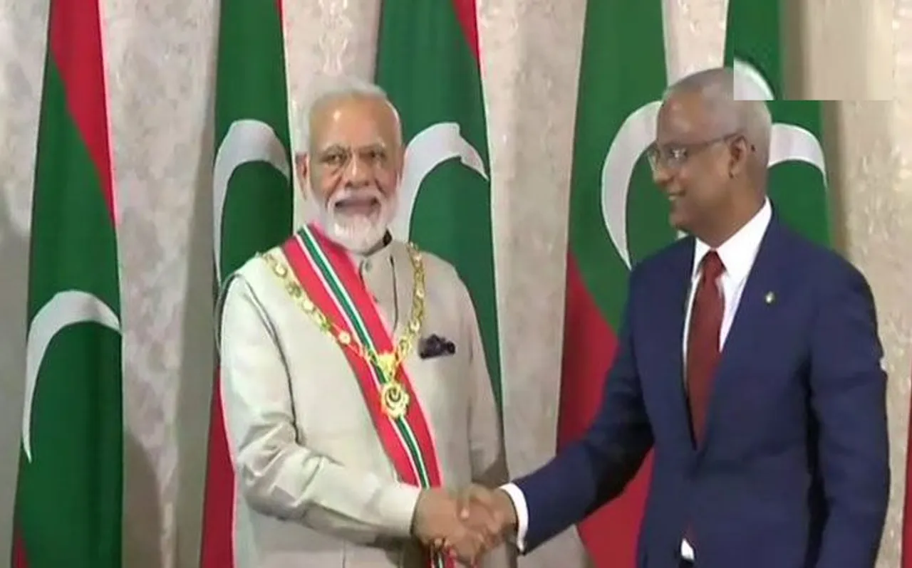 पीएम मोदी को मालदीव के सर्वोच्च सम्मान 'निशान इज्जुद्दीन' से किया गया सम्मानित