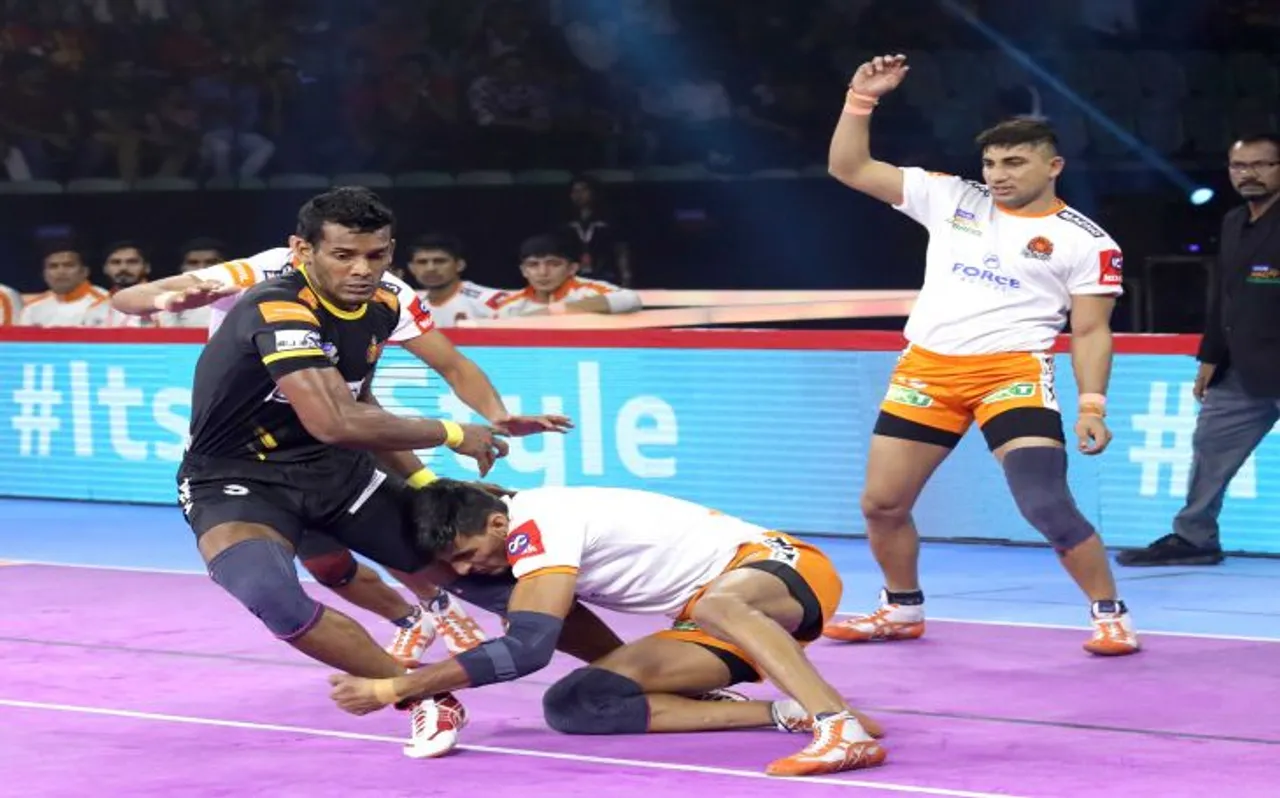 PKL 7: पुनेरी पल्टन ने तेलुगू टाइटंस को 34-27 से हराया, मनजीत और नितिन ने बटोरे 9-9 अंक