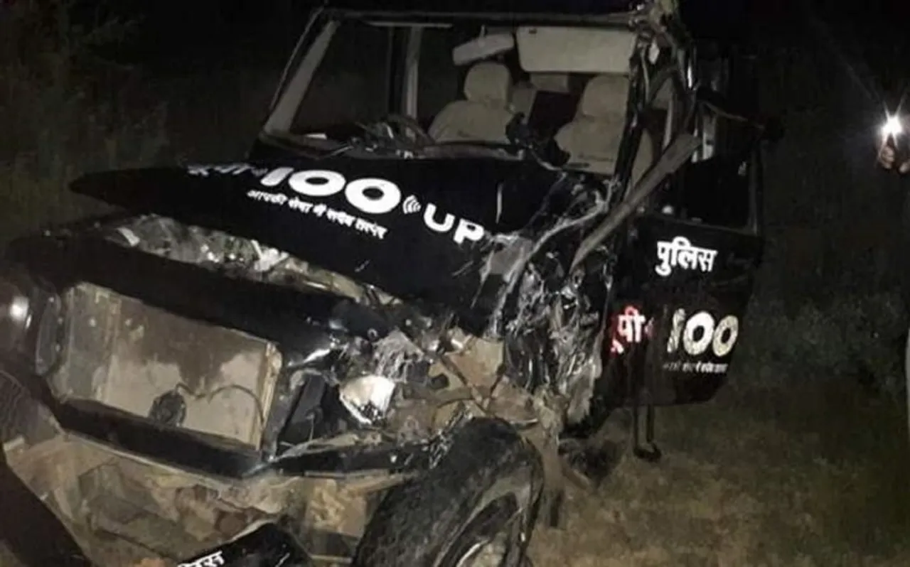 चित्रकूट में ट्रक ने UP पुलिस की गाड़ी को मारी टक्कर, सिपाही और होमगार्ड समेत 3 लोगों की मौत