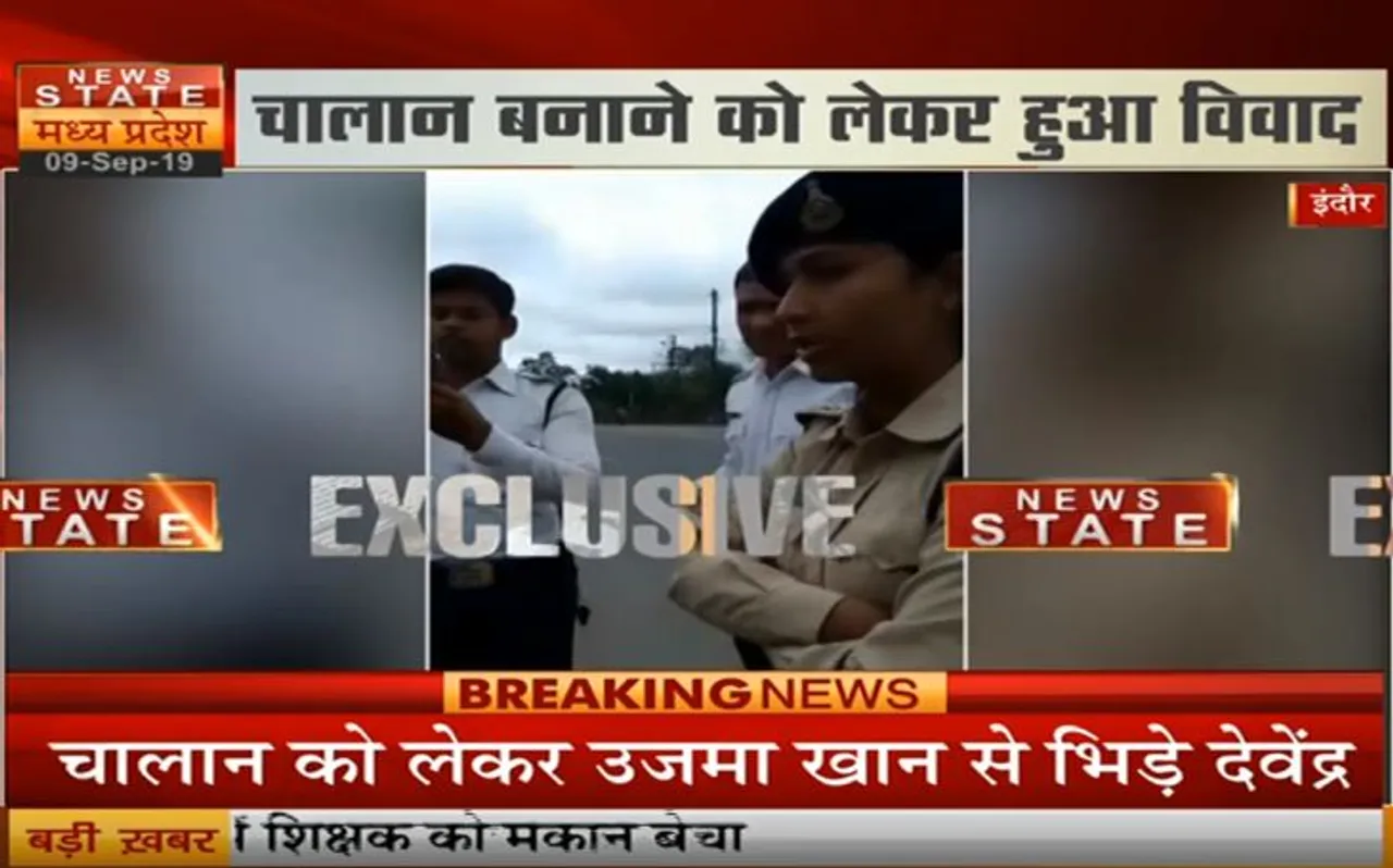 इंदौर में कांग्रेस नेता ने ट्रैफिक पुलिसकर्मी को दी धमकी, VIDEO वायरल